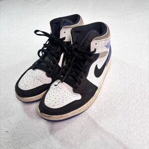 Nike Air Jordan 1 Mid Hyper Royal Black White Blue Mens Size 10 852542-102‎